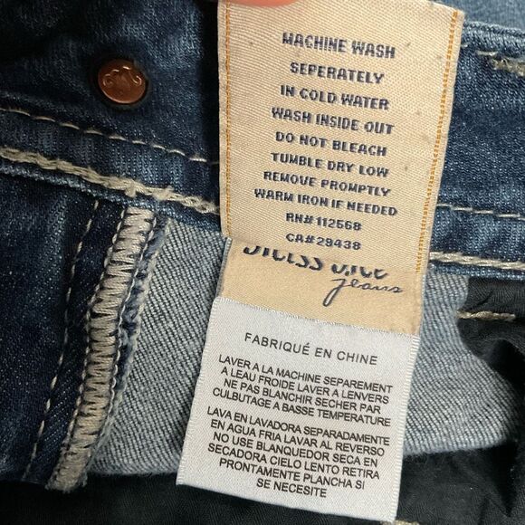 Buckle Miss Me Skinny Jeans Womens Sz 28 Blue Denim Miss Rhinestone Thick Stitch - Picture 11 of 11